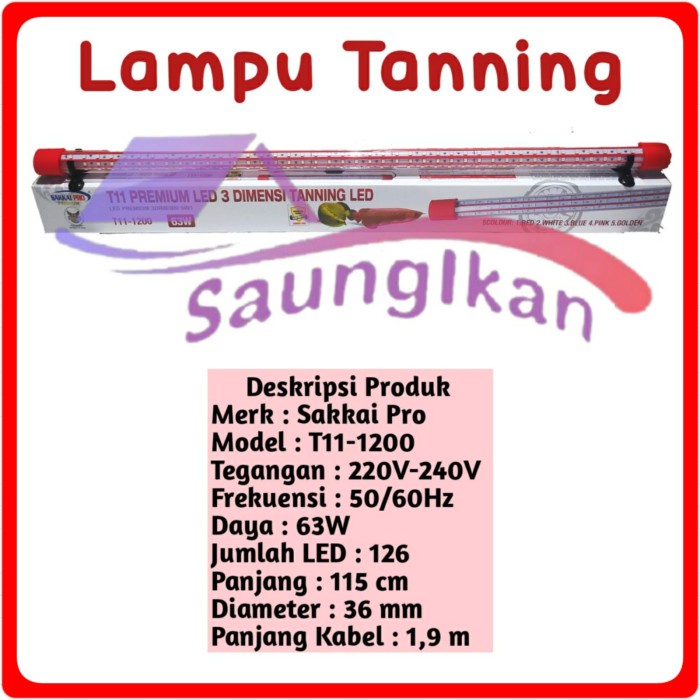 Lampu view TANNING Arwana 3D SAKKAI PRO T11 3 Baris 1200 120 cm 5 mode