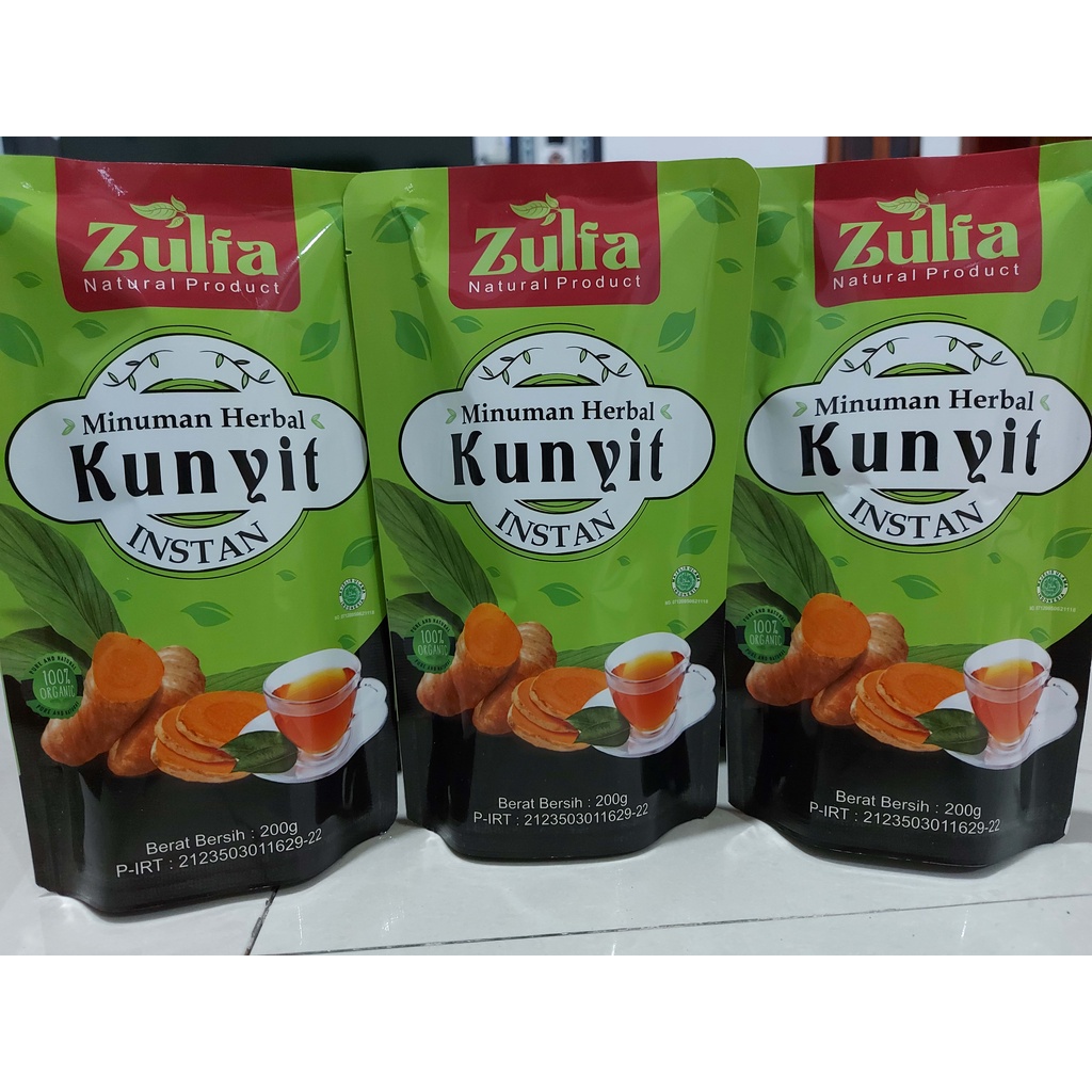 

Kunyit Bubuk Minuman Herbal Alami Zulfa Instant 100% Organik