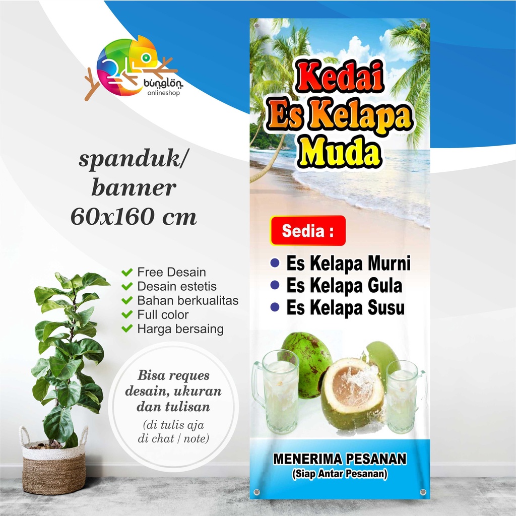 Spanduk Banner Kedai Es Kelapa Muda