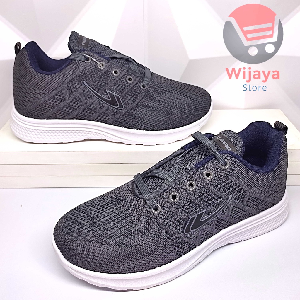 Sepatu Sneaker Pria New Era Original Olahraga Sport Stylish Maskulin Warna Navy Abu ALPHARD AUDI