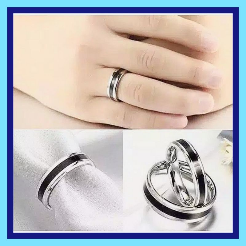 Cincin White Mix Titanium Pria Wanita