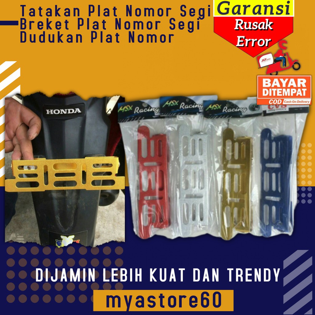 Tatakan Dudukan Pelat Plat Nomor Nomer Segi Breket Bracket Plat Nomor Segi  Msx Racing Cvs Original