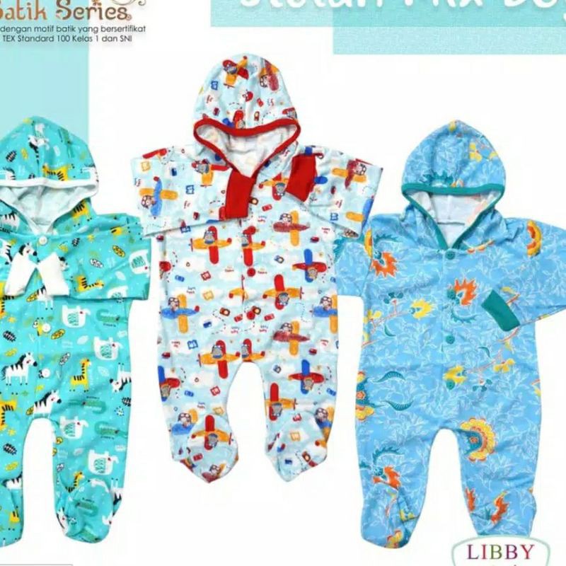 LIBBY Sleepsuit Baju Kodok Panjang Buka Kaki Newborn (0-3M)