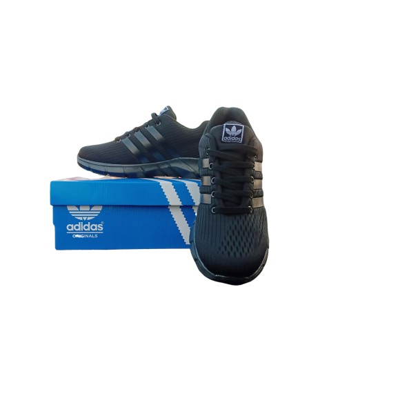 Sepatu Sekolah Adidas Neo Full Black Hitam Anak Pria