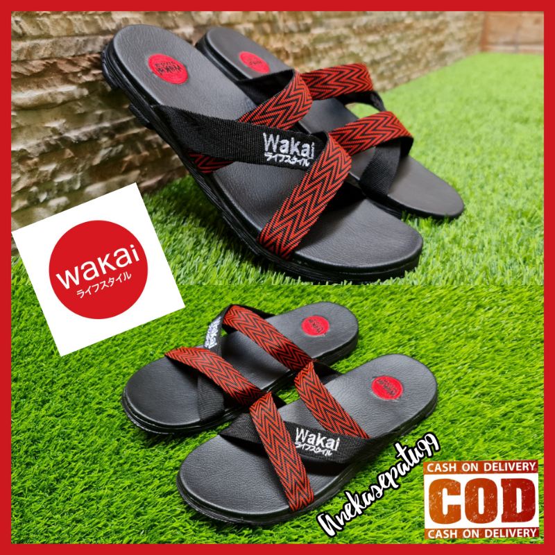 SANDAL WAKAI SELOP GUNUNG OUTDOOR PRIA DAN WANITA COUPLE UNISEX / SANDAL  COWOK CEWEK WAKAI PROMO