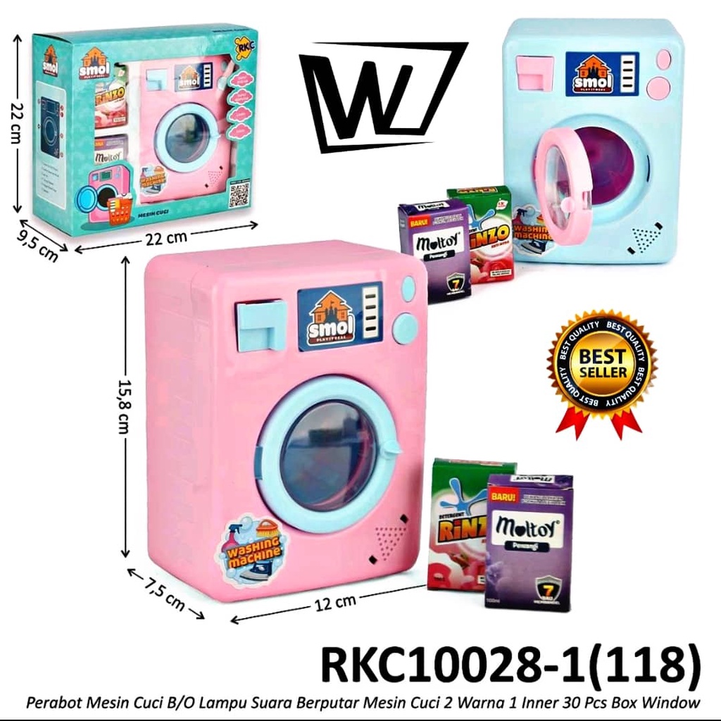 MAINAN MESIN CUCI WASHING MACHINE BERPUTAR BERSUARA LAMPURKC10028