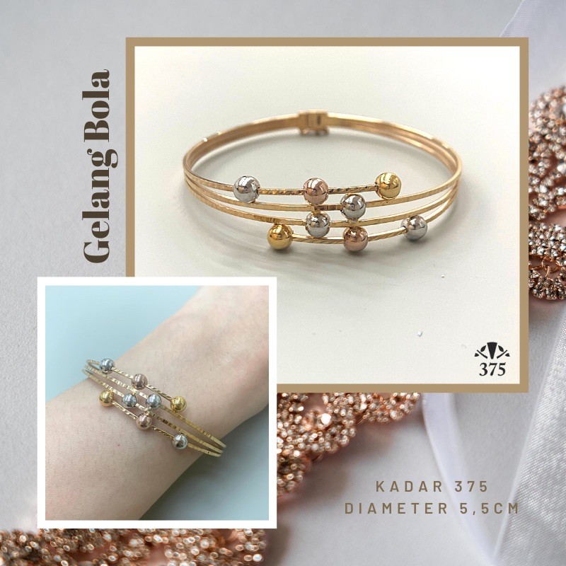 GELANG EMAS BOLA KOMBINASI 375