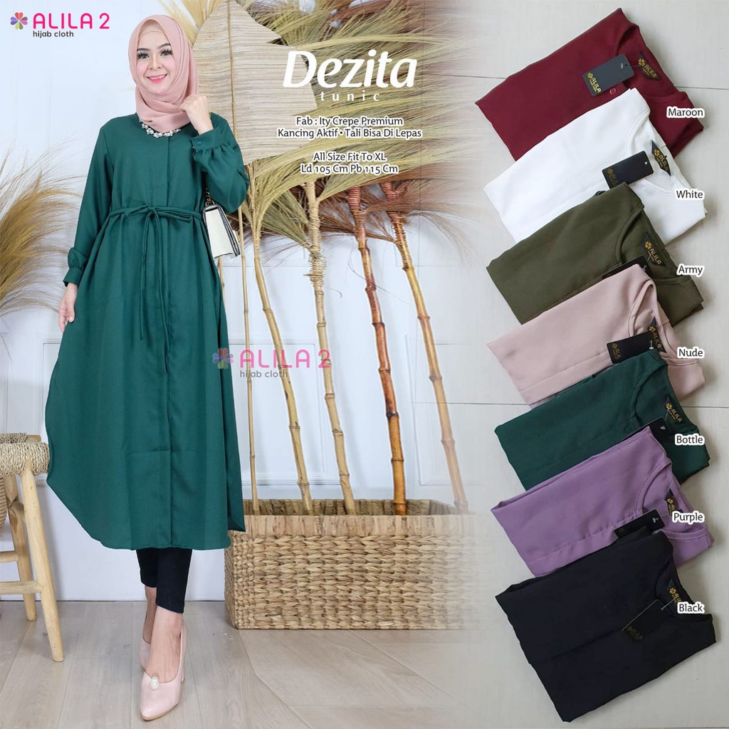Atasan Muslimah Dezita Tunik Ity Crepe Premium LD 105 ORI ALILA