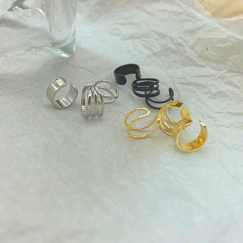 Anting Klip Telinga Tanpa Tindik Desain Unik Gaya Hip Hop Korea Minimalis Untuk Pelajar