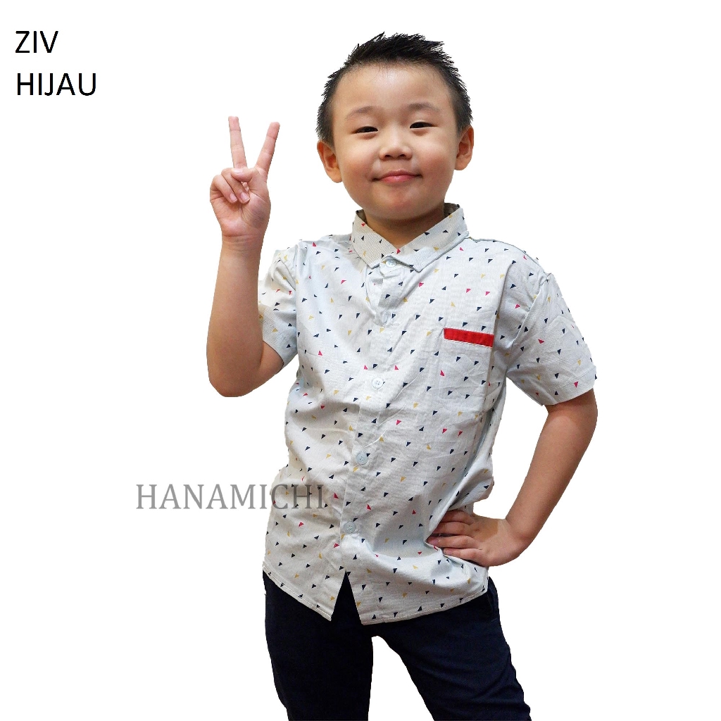 Hanamichi ZIV Baju Atasan Kemeja Anak Lengan Pendek