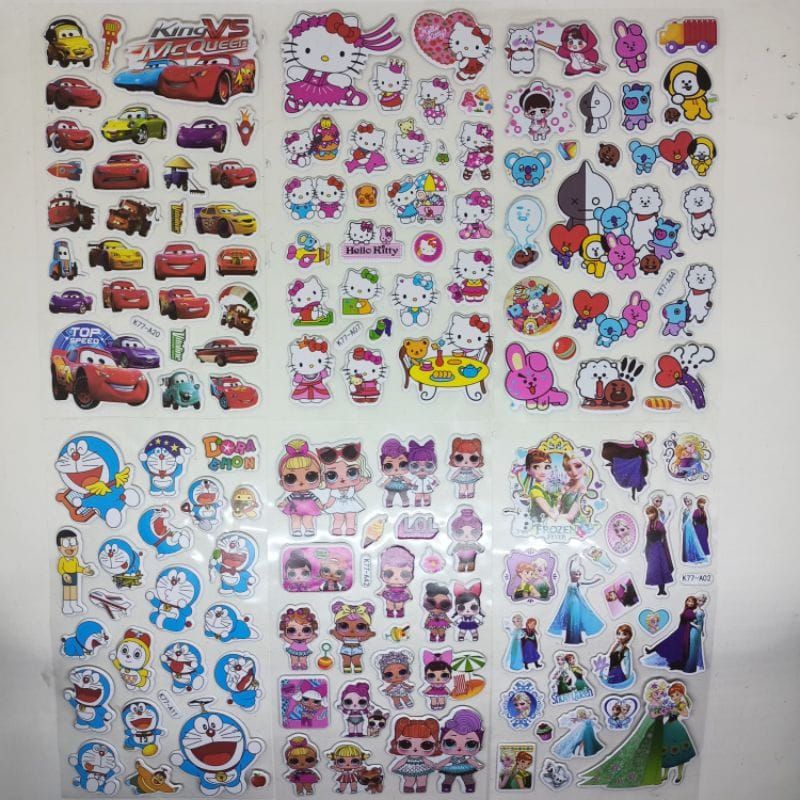 

Sticker Stiker Timbul Karakter / Stiker Mainan Tempel Anak Hello Kitty Doraemon BTS