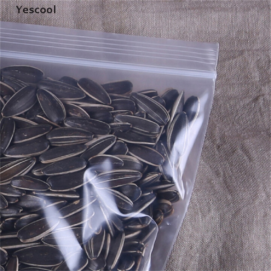 Yescool 100Pcs Kantong Plastik Tebal 0.12mm Dengan Zip Lock Resealable