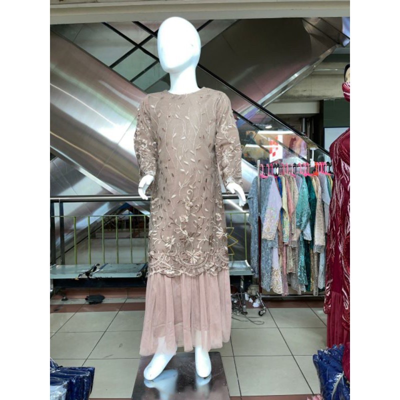 gamis tutu anak tille mutiara bordir anak /gamis pesta ank/kebaya anak/gamis remaja tangung