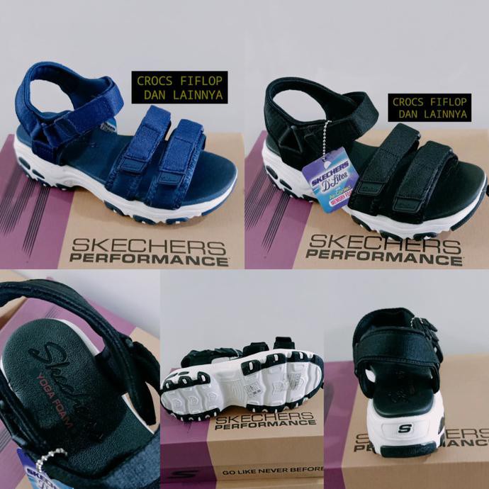 SKETCHERS SANDAL WANITA/SKECHERS D'LITES FREST WOMEN - HITAM