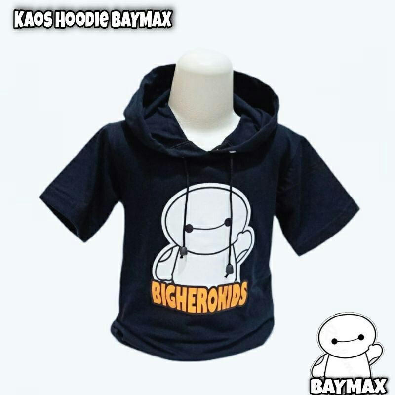 baju kaos anak anak baju kaos hoodie baju kaos anak usia 1-10 tahun karakter baymax kaos kupluk