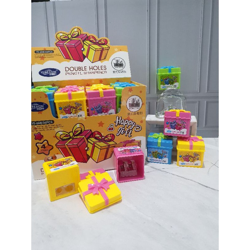 serutan kado kotak/serutan lucu/serutan fancy/rautan kado/serutan 2 lubang/orotan kado-2