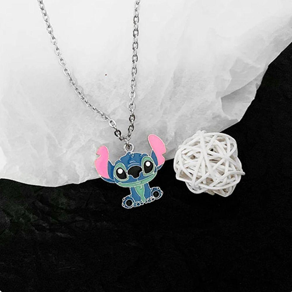 REBUY Rebuy Lilo &amp; Stitch Pendant Aksesoris Hadiah Lucu Gantung Liontin Ornamen Perhiasan Anime Kalung