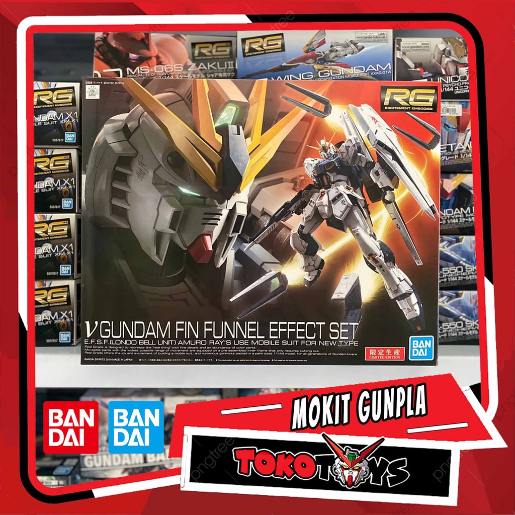 BANDAI 1/144 RG NU GUNDAM FIN FUNNEL EFFECT SET ORIGINAL - TOKOTOYS