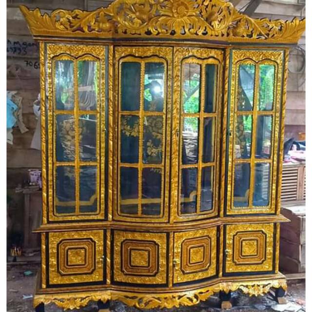 Lemari Hias khas Palembang 4 Pintu Garansi 5tahun