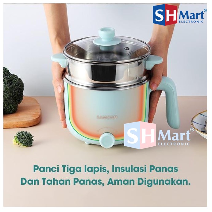 SAMONO Panci Kukusan Elektrik Cooker Stainless Steel SW-DG01 1.2 LITER