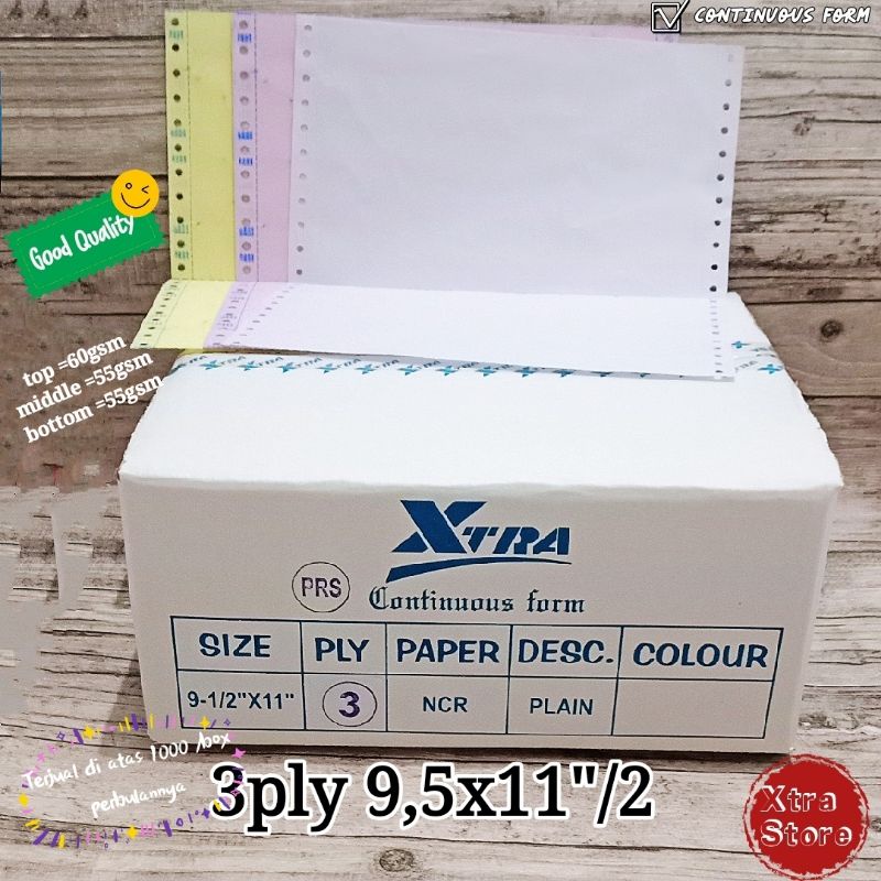 

Kertas Continuous Form 3ply 9,5x11" DIBAGI 2