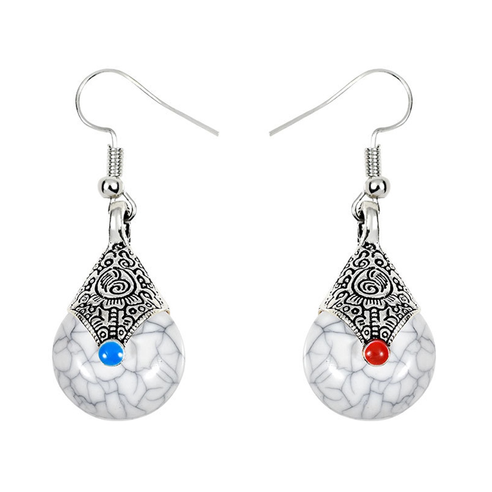 Hu Hu Hu Hu Hu Alat Bantu Pasang Kacamata♡ Anting Kait Gantung Wanita Bahan Resinalloy Desain Batu Gaya Etnik Untuk Hadiah