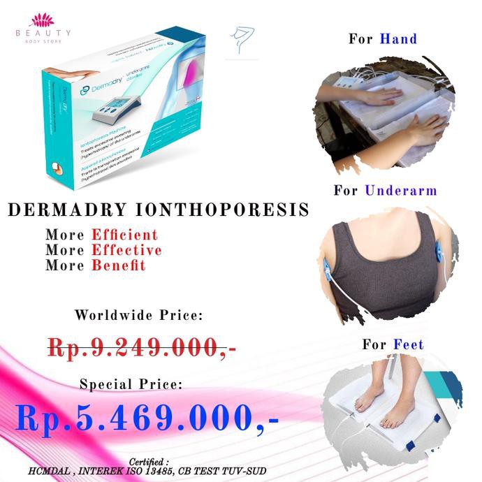 Perawatan Kulit/ Mesin Iontophoresis Tangan, Kaki & Ketiak Dermadry (Bersertifikat)