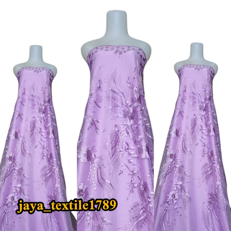 Promo! Kain Tile 3d / Bahan kebaya bunga timbul/ Tile tile akar 3d