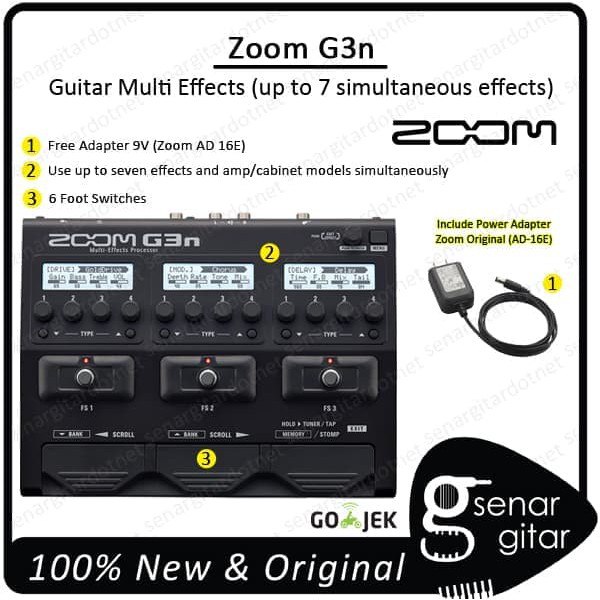 Zoom G3n - Guitar Multi Effects Efek Gitar Elektrik, Multi Efek Gitar
