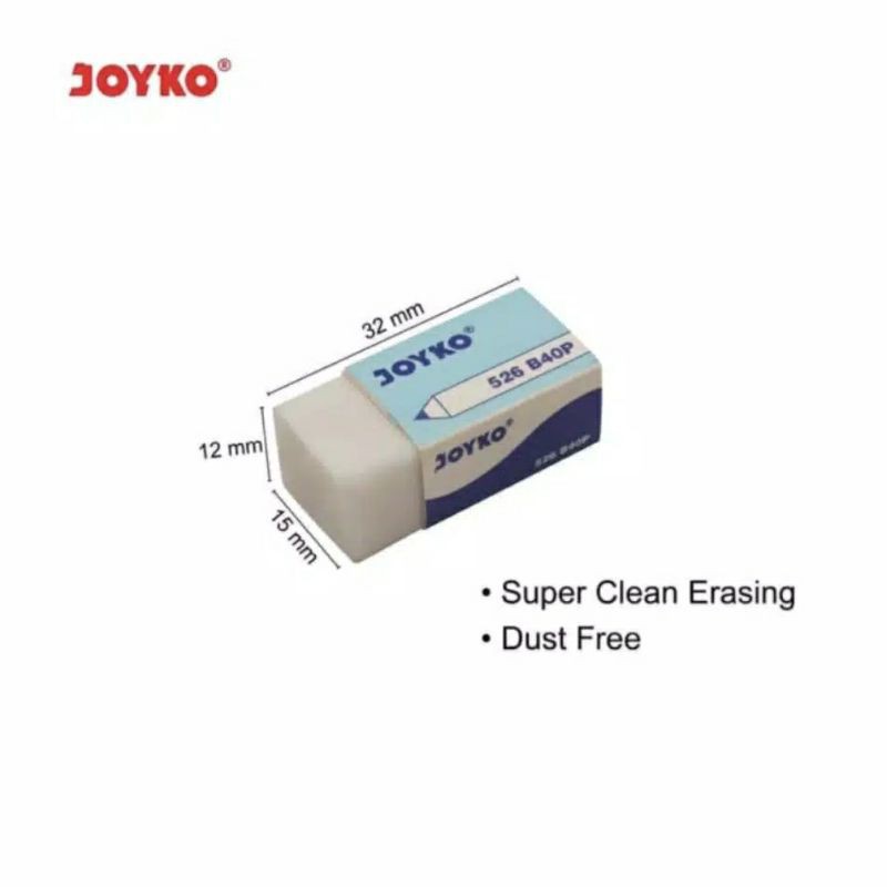 

JOYKO 526 B40P eraser Penghapus putih HARGA 1Pcs aja