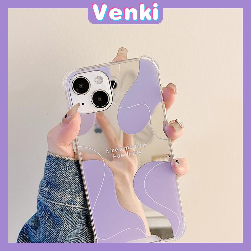 iPhone Case Luxury Acrylic Mirror Airbag Shockproof Protection Camera Romantic Purple Simple Compatible For iPhone 11 Pro Max 13 Pro Max 12 Pro Max 7Plus xr XS Max