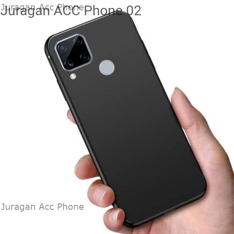 Soft Case Blackmatte Realme C12 Casing Silikon  Black Matte Hitam Polos Realme C12 Terbaik