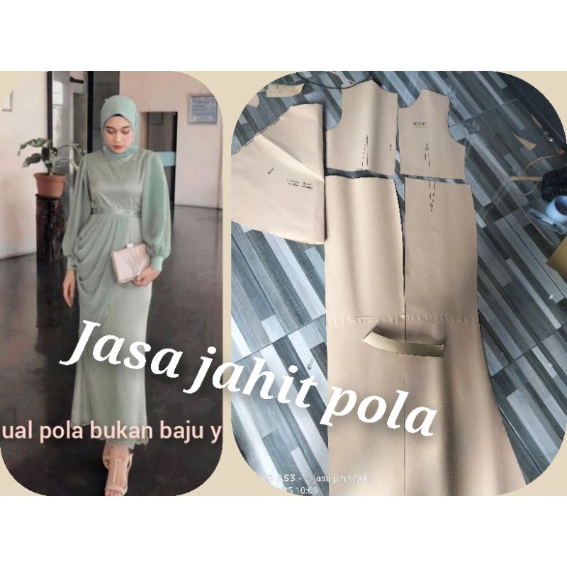 POLA INSTAN GAMIS DRAPERI/POLA JIPLAK /POLA MURAH /TERBARU/POLA GAMIS MODERN