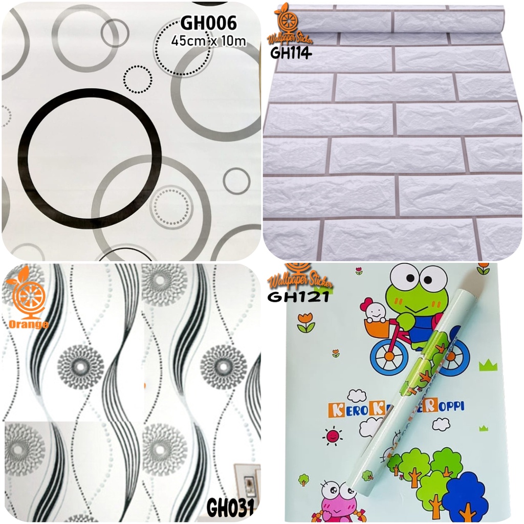 Wallpaper Stiker Dinding Wallstiker Aestetic Stiker dinding GH Premium Quality 45cm x 9mtr