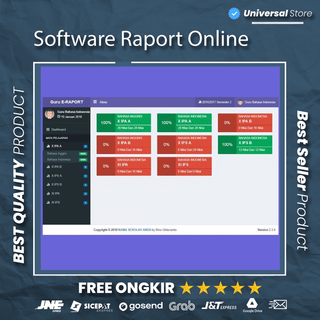 Aplikasi Raport Online SD SMP SMA SMK Berbasis Website Web Rapot