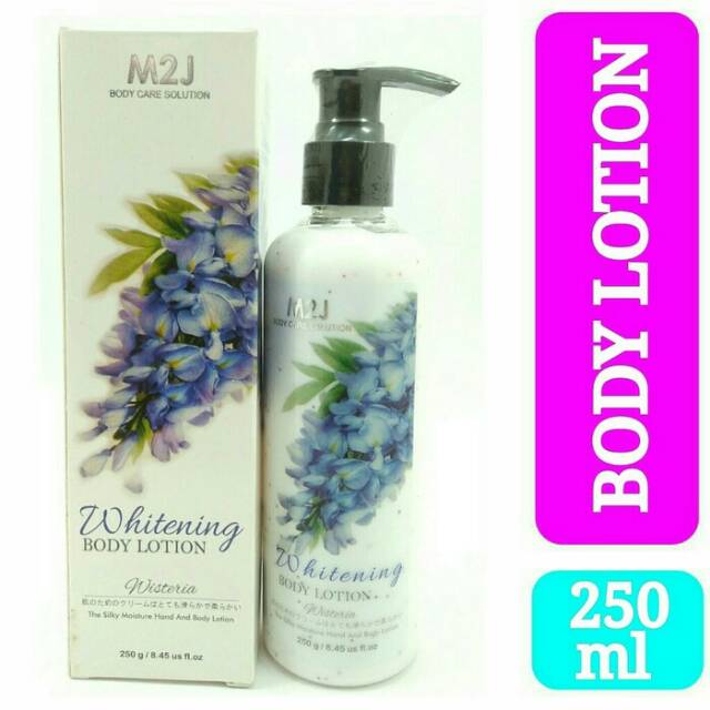 M2J WHITENING BODY LOTION WISTERIA 250ML / LOTION PEMUTIH BADAN BPOM