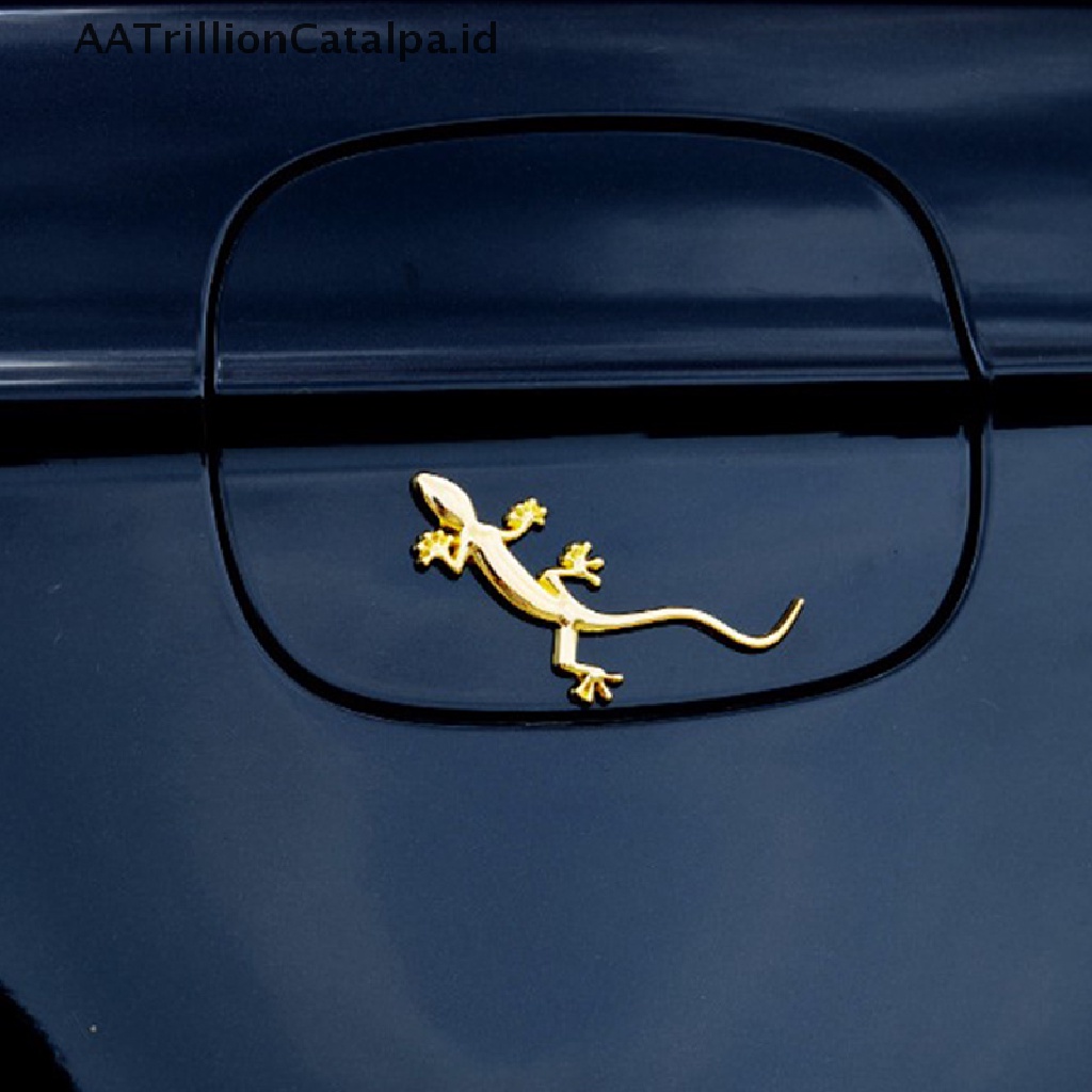 Aatrillioncatalpa 1pc Stiker Badge 3d Bentuk Cicak Bahan Metal Untuk Mobiltruk