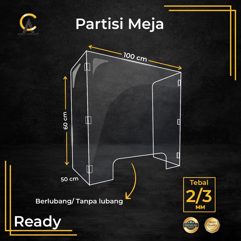 

Partisi Meja Akrilik 3 Sisi (100x60)/Partisi Meja Akrilik 3mm/ Partisi Meja Acrylic/Pembatas Meja Akrilik/Pembatas Meja Acrylic/Partisi Meja Murah