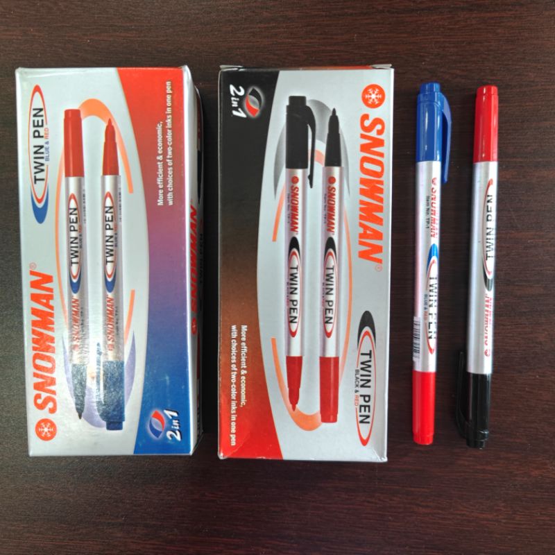 

SPIDOL SNOWMAN TWIN PEN 2 WARNA ( BIRU - MERAH ) / ( HITAM - MERAH )