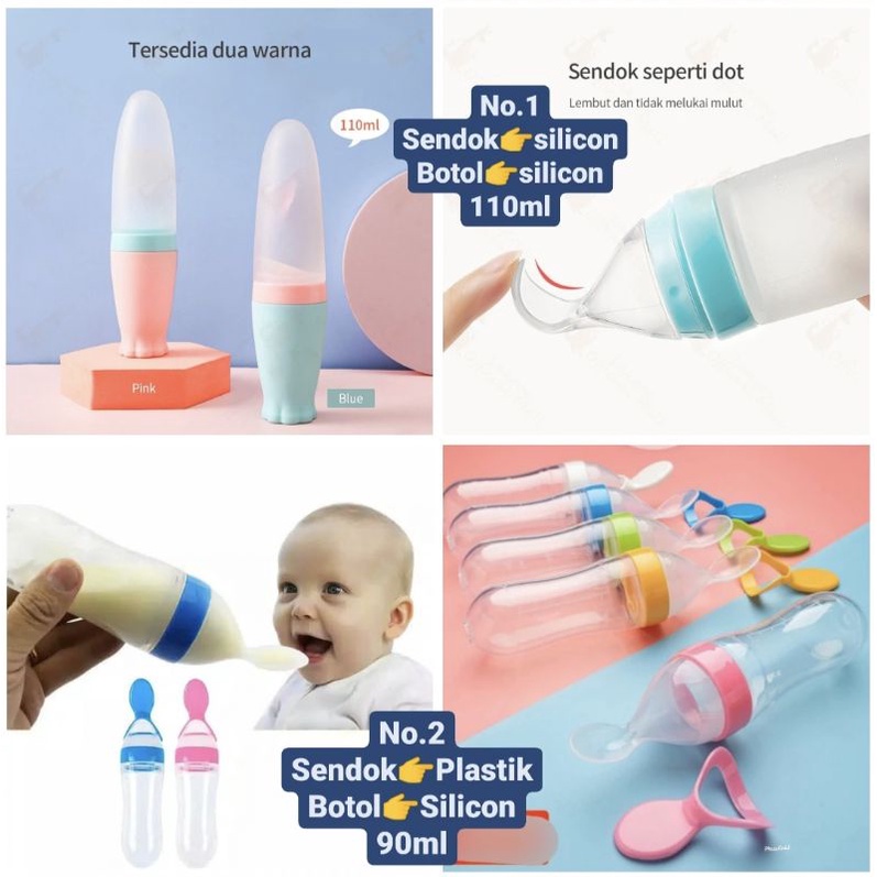 Botol sendok makan bayi / mpasi bayi / dot silicon mpasi