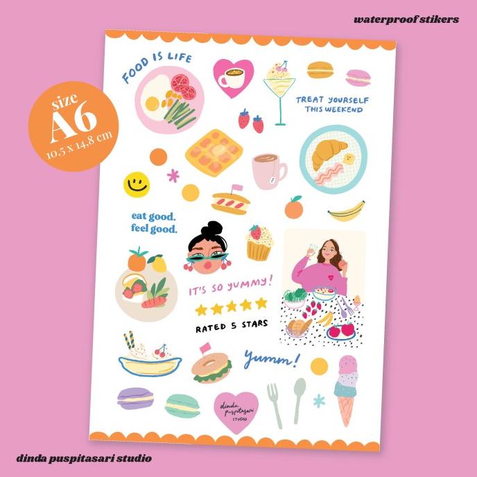 

(BISA COD) FOOD IS LIFE STICKER SHEET A6 PROMO SPECIAL Kode 748