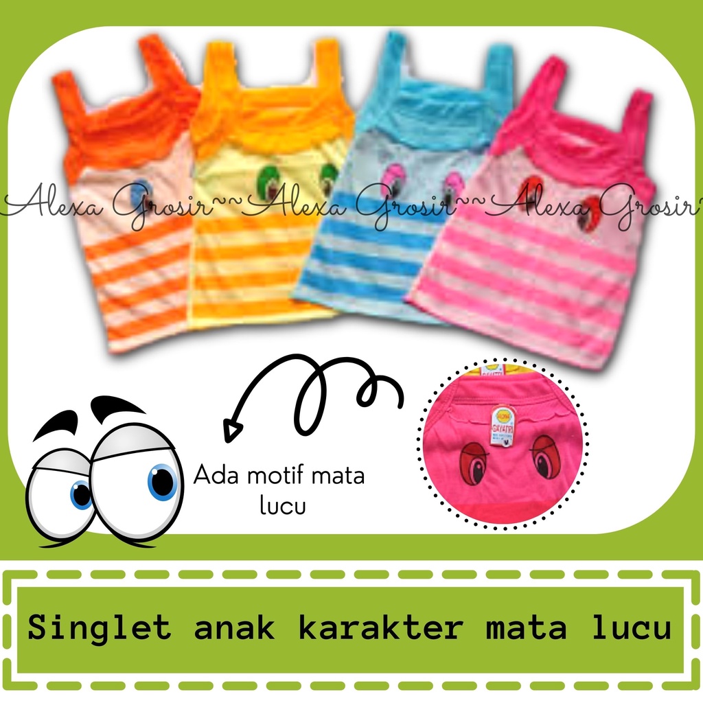 SINGLET ANAK PEREMPUAN 1-2 TAHUN MOTIF Mata size L