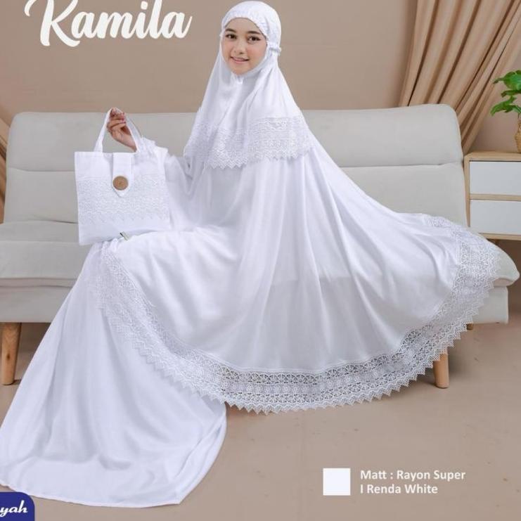 Harga TERMURAAH.. MUKENA DEWASA RAYON PREMIUM PUTIH POLOS RENDA IMPORT MEWAH MUKENAH SESERAHAN UMROH