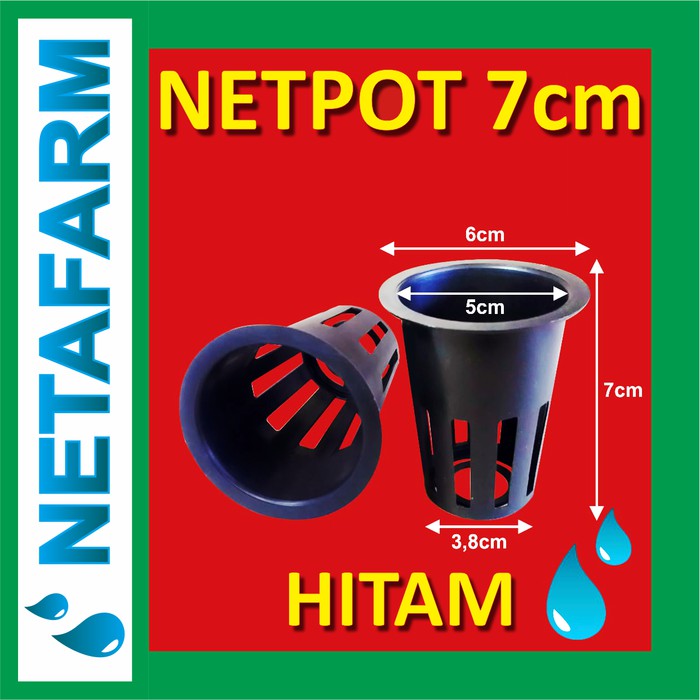 Netpot Hitam 7cm - 10pcs