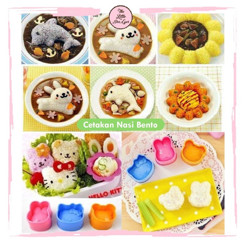 Cetakan Nasi Bento (Bunny, Kitty, Bear, Sun flower, cetakan bentuk makanan)