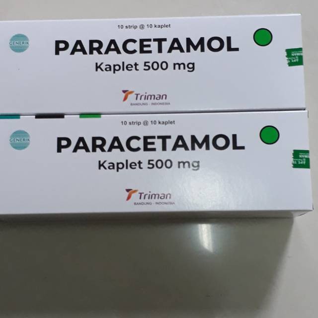 Paracetamol 500 Mg Triman BOX 100 Tablet - Obat Demam Anti Nyeri 10 Strip Parasetamol