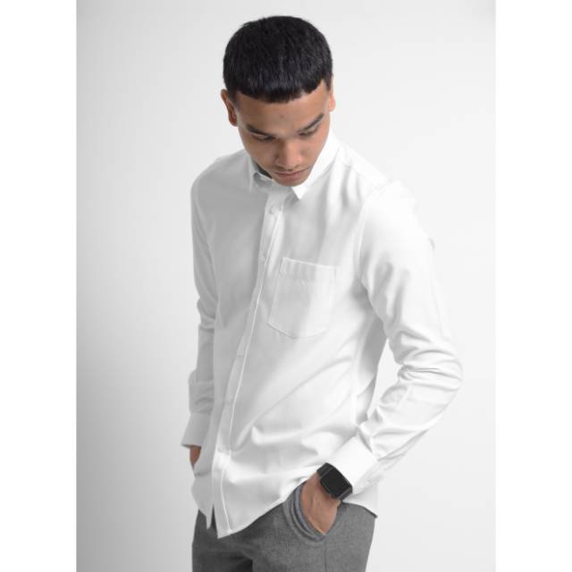 Exeter long sleve shirt white by preppstudio