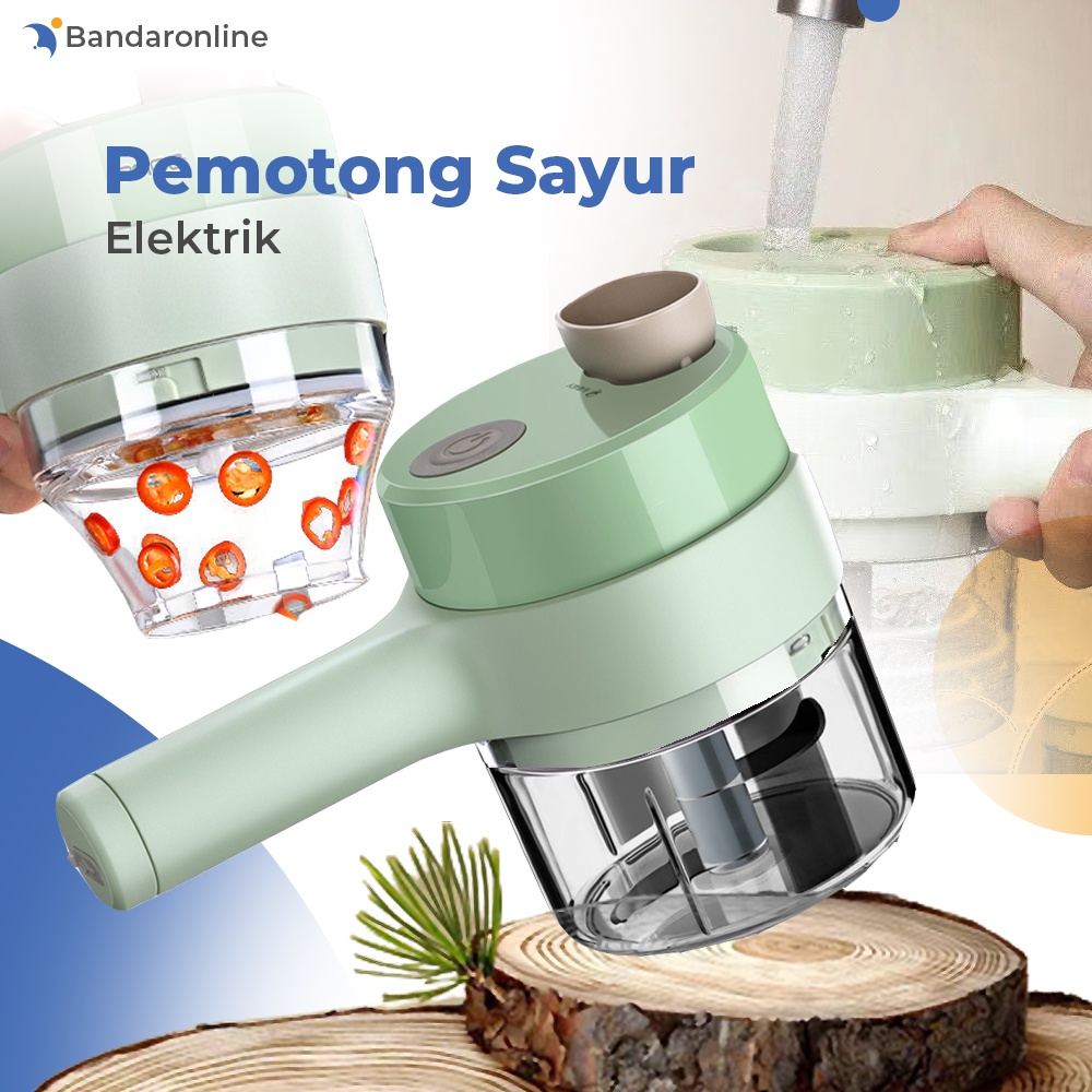 Pemotong Serbaguna Chopper Daging Bawang Blender Shopper 3 In 1 Portable Usb