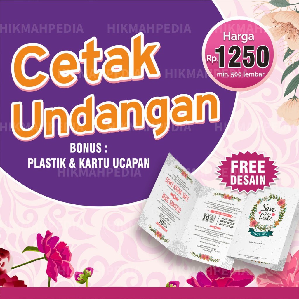 Jual Cetak Undangan Pernikahan Atau Khitanan Aesthetic Murah Banyak Bonusnya Shopee Indonesia 1744