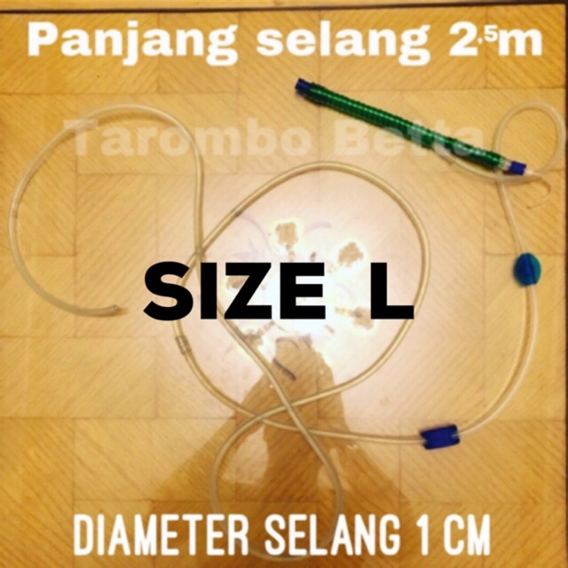 Alat Selang Sipon Sifon Air Aquarium Soliter Ikan Cupang dan Ikan Hias Lainnya Size L Cleaner Pump